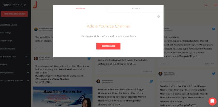 Add your YouTube channel URL as well as any other user’s YouTube channel or particular playlist